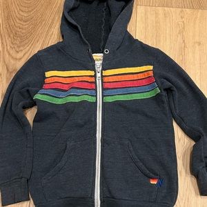 Aviator Nation Kids 5 Stripe Hoodie - Charcoal